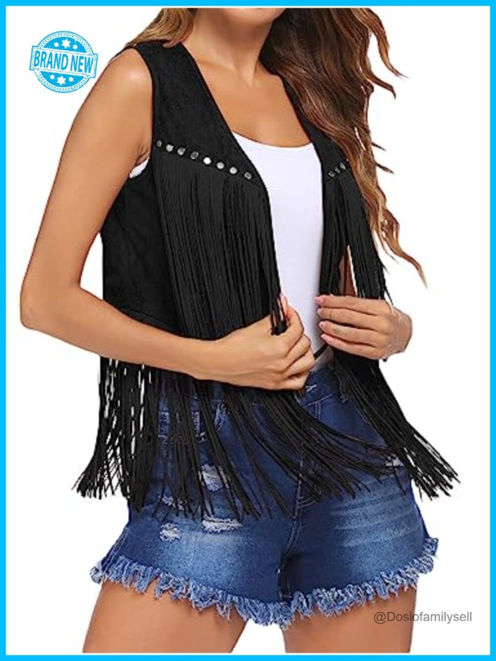 Faux Suede Fringe Vest 70s Hippie Cowgirl Western Sleeveless Cardigan Outfit